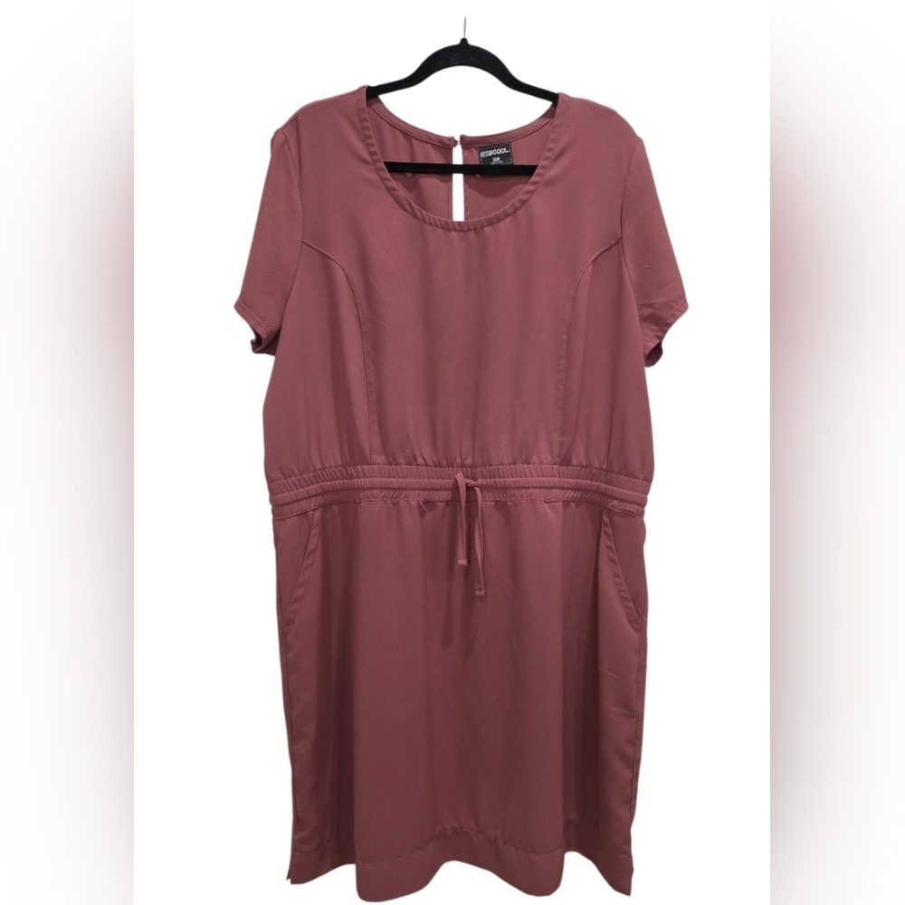 32 Degrees Womans Short Sleeve Drawstring Dress In Deco Rose, XXL, Nwot